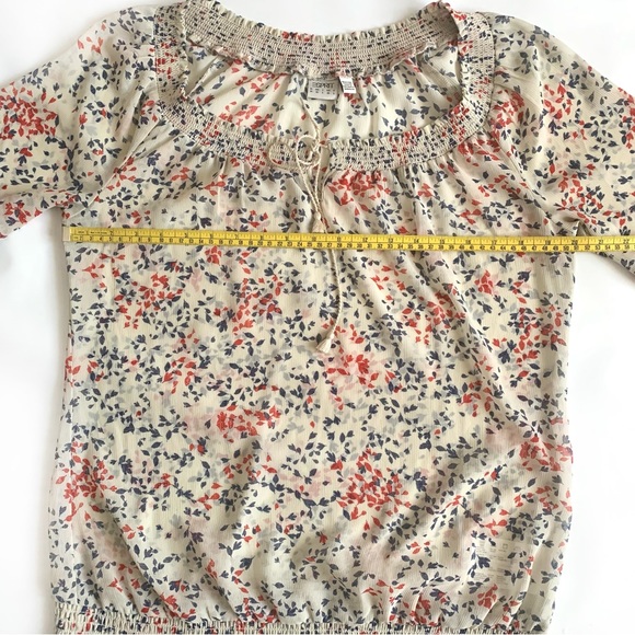 Esprit Peasant Boho Sheer Tie Neck Blouse/Top Sz M - Picture 7 of 10